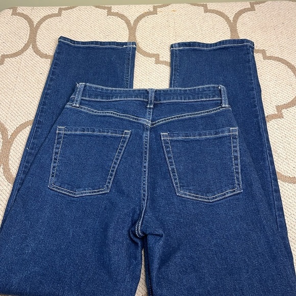 Wild fable super high rise straight button fly Classic Blue Denim Jeans - Picture 6 of 17